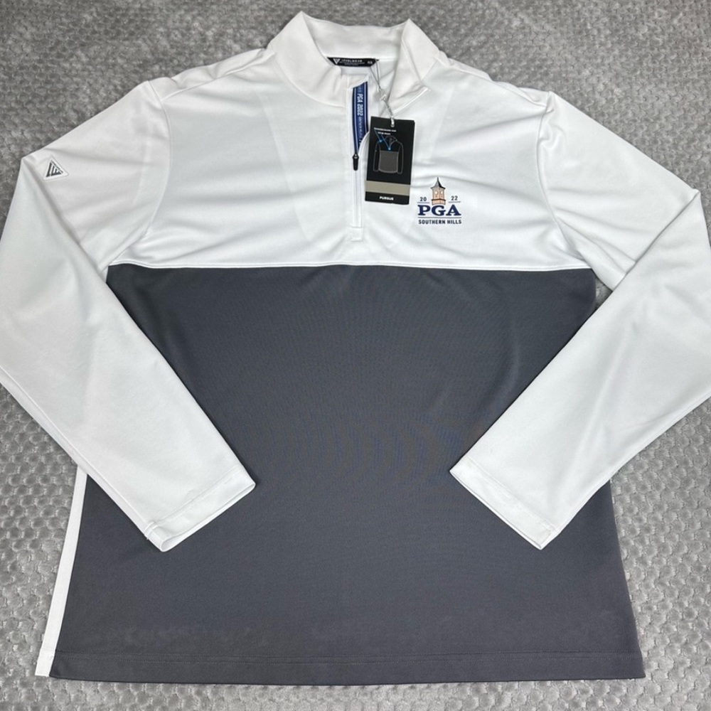 Levelwear 1/4 Zip Pullover EUC w/ tags Men’s M PGA Golf Performance Long Sleeve